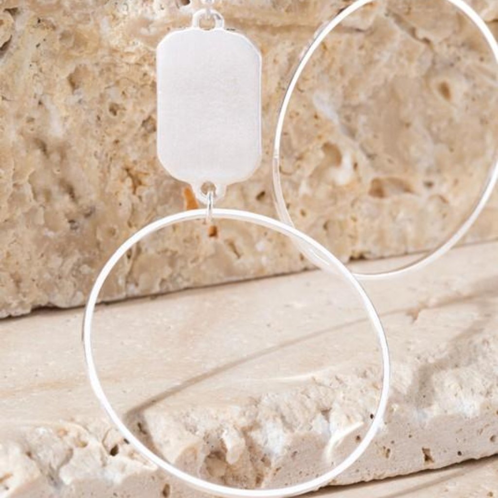 Rectangle & Hoops - Silver